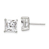 Quality Gold Sterling Silver 8mm Square CZ Basket Set Stud Earrings