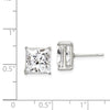 Quality Gold Sterling Silver 9mm Square CZ Basket Set Stud Earrings