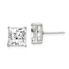 Quality Gold Sterling Silver 9mm Square CZ Basket Set Stud Earrings