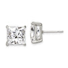 Quality Gold Sterling Silver 10mm Square CZ Basket Set Stud Earrings