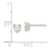 Quality Gold Sterling Silver 5mm Heart 3 Prong Basket Set CZ Stud Earrings