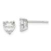 Quality Gold Sterling Silver 6mm Heart 3 Prong Basket Set CZ Stud Earrings