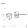 Quality Gold Sterling Silver 7mm Heart Snap Set CZ Stud Earrings