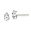 Quality Gold Sterling Silver 6x4 Pear Snap Set CZ Stud Earrings