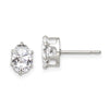 Quality Gold Sterling Silver 7x5 Oval Snap Set CZ Stud Earrings