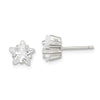 Quality Gold Sterling Silver 7mm Star Snap Set CZ Stud Earrings