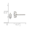 Quality Gold Sterling Silver 6x3 Marquise Snap Set CZ Stud Earrings