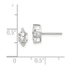 Quality Gold Sterling Silver 8x4 Marquise Snap Set CZ Stud Earrings