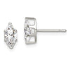 Quality Gold Sterling Silver 8x4 Marquise Snap Set CZ Stud Earrings