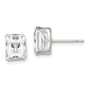 Quality Gold Sterling Silver 8x6 Basket Set CZ Stud Earrings