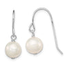 Quality Gold Sterling Silver Rhodium-plated White 7-8mm FWC Pearl Dangle Earrings