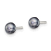 Quality Gold Sterling Silver 4-5mm Black FW Cultured Button Pearl Stud Earring