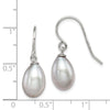 Quality Gold Sterling Silver Grey 8-9mm FW Cultured Pearl Dangle Earrings