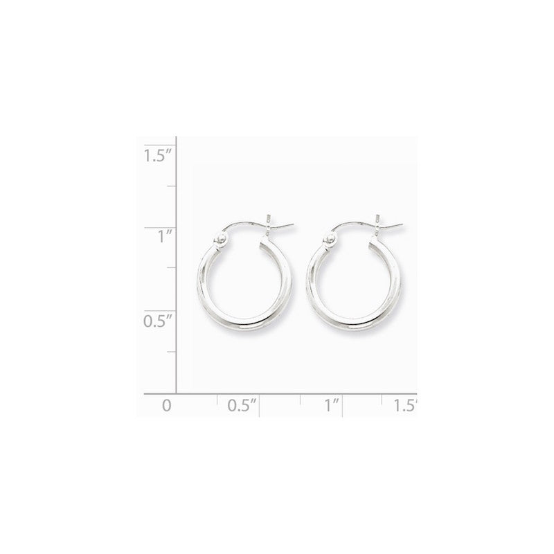 Quality Gold Sterling Silver Rhodium-plated 2mm Round Hoop Earrings