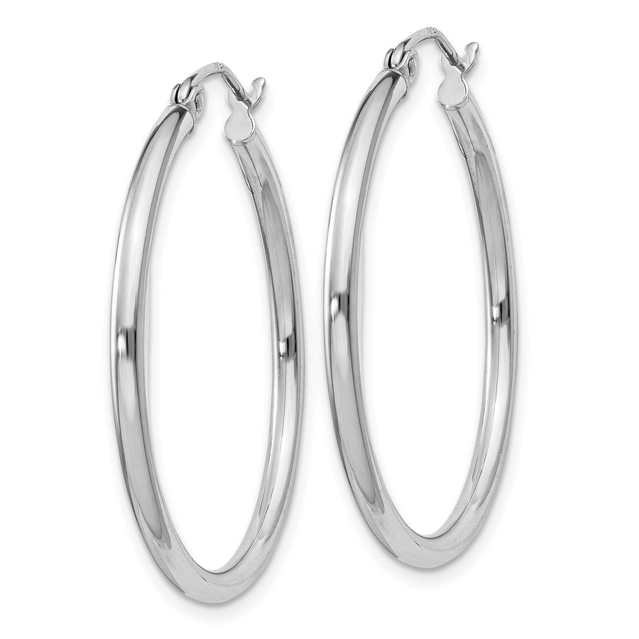 Quality Gold Sterling Silver Rhodium-plated 2mm Round Hoop Earrings