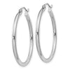 Quality Gold Sterling Silver Rhodium-plated 2mm Round Hoop Earrings