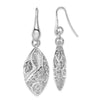 Quality Gold Sterling Silver Rhodium Plated Oval Leaf Dangle Earrings