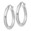 Quality Gold Sterling Silver Rhodium-plated 3mm Round Hoop Earrings