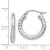 Quality Gold Sterling Silver Rhodium-plated 3x20mm Hoop Earrings