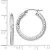 Quality Gold Sterling Silver Rhodium-plated 3x25mm Hoop Earrings