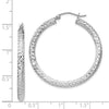 Quality Gold Sterling Silver Rhodium-plated 3x35mm Hoop Earrings