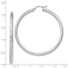 Quality Gold Sterling Silver Rhodium-plated 3x50mm Hoop Earrings