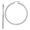 Quality Gold Sterling Silver Rhodium-plated 3x50mm Hoop Earrings