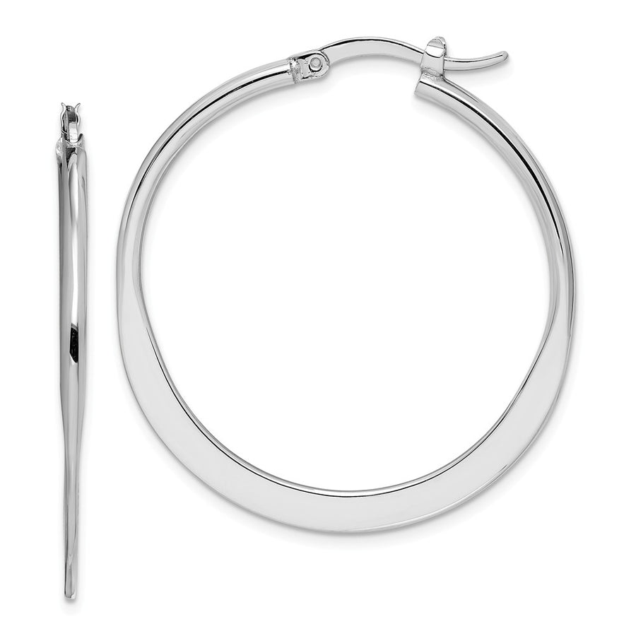 Quality Gold Sterling Silver Rhodium Plated Polished Hoop Earrings