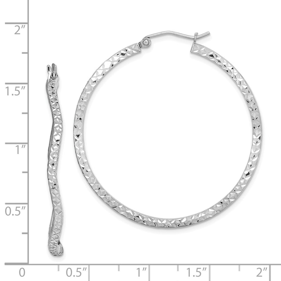 Quality Gold Sterling Silver Rhodium-plated Wavy Hoop Earrings