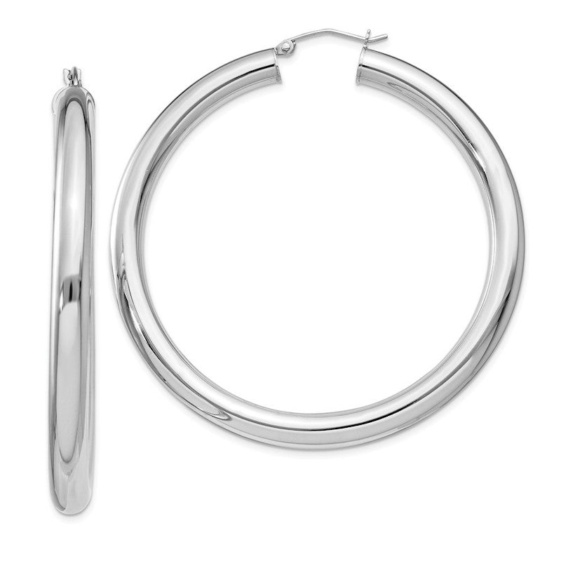 Quality Gold Sterling Silver Rhodium-plated 5mm Round Hoop Earrings