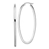 Quality Gold Sterling Silver Rhodium-plated 2mm Oval Hoop Earrings