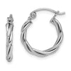 Quality Gold Sterling Silver Rhodium Plated Twisted Hoop Earrings