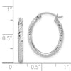 Quality Gold Sterling Silver Rhodium Plated Diamond Cut Oval Hoop Earrings