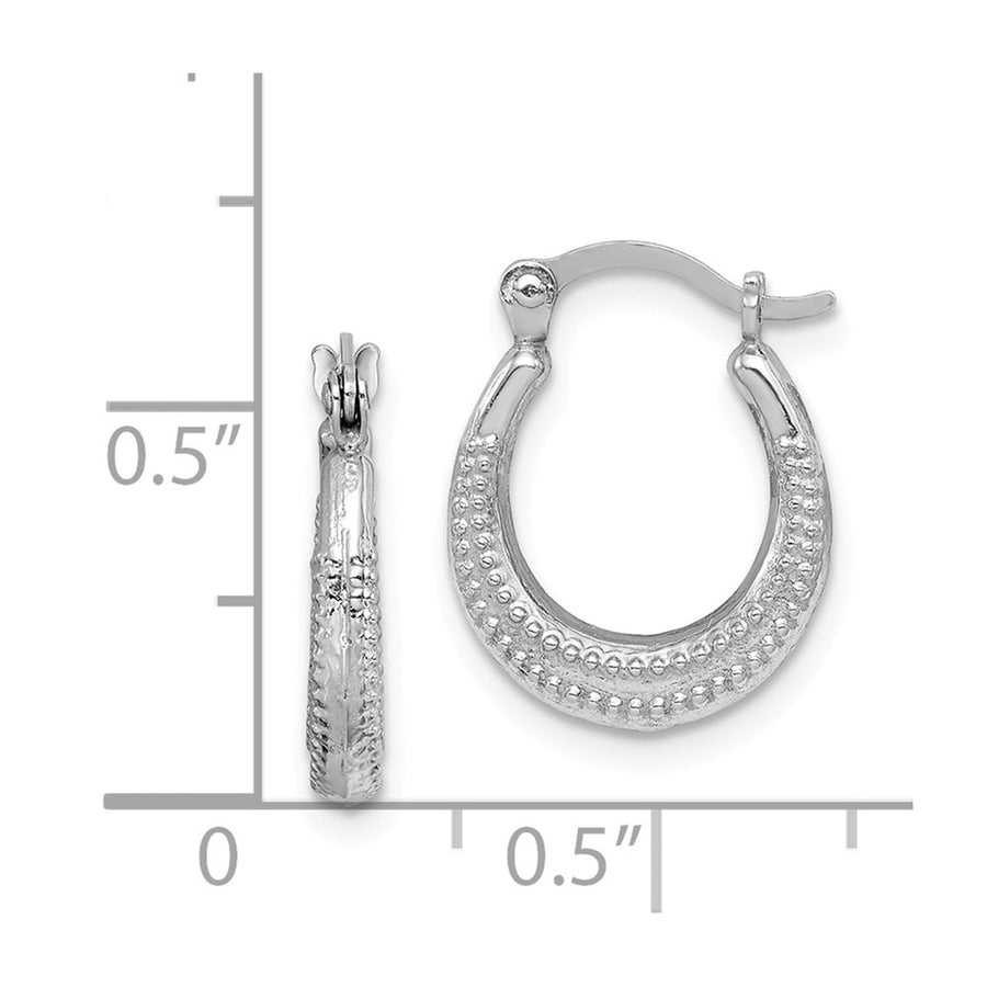 Quality Gold Sterling Silver Rhodium-plated Textured Hollow Hoop Earrings