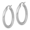 Quality Gold Sterling Silver Rhodium-plated 3.00mm Hoop Earrings