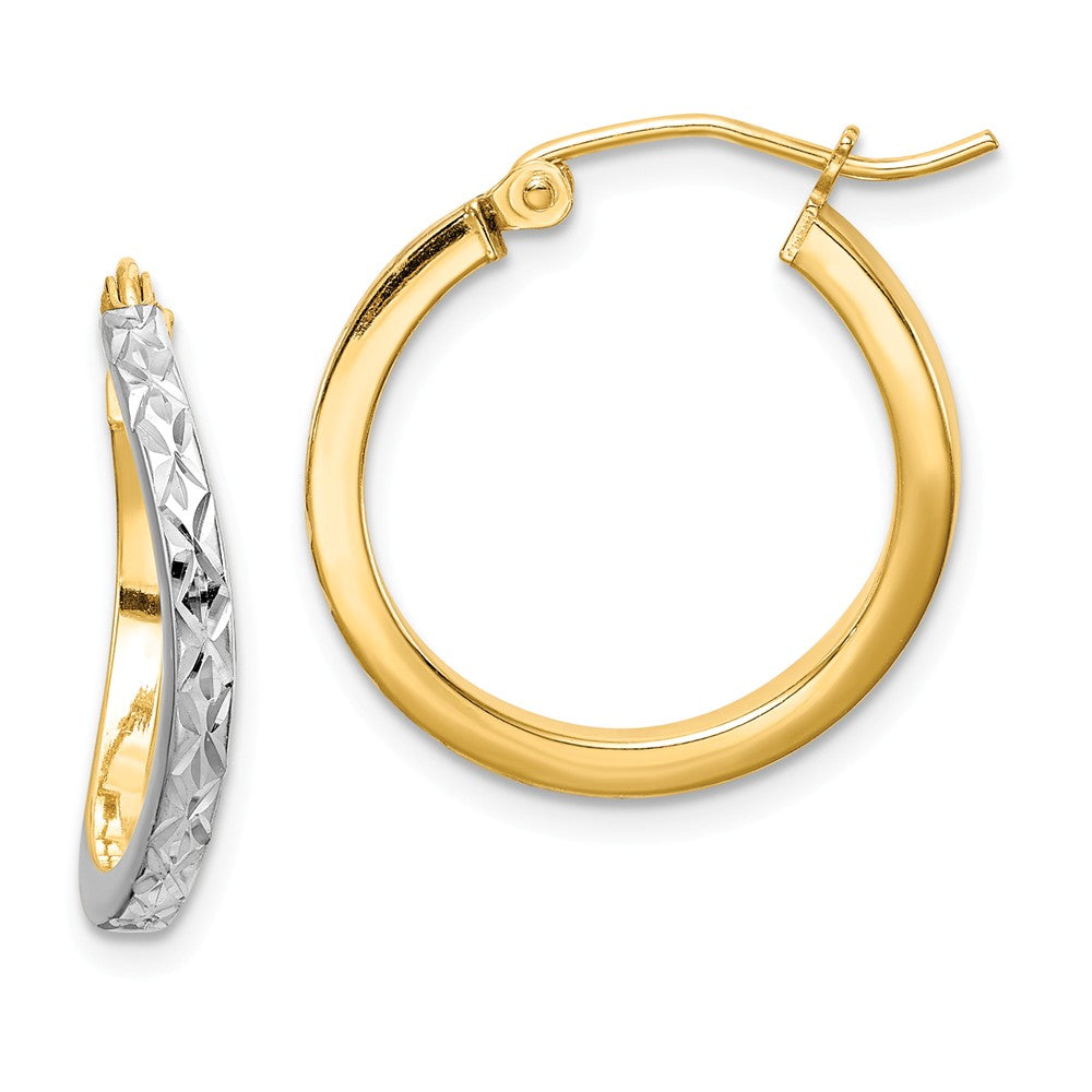 Quality Gold Sterling Silver Rhodium-plated & Vermeil Square Tube Hoop Earrings