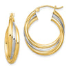 Quality Gold Sterling Silver Rhodium-plated & Gold-plated Hoop Earrings