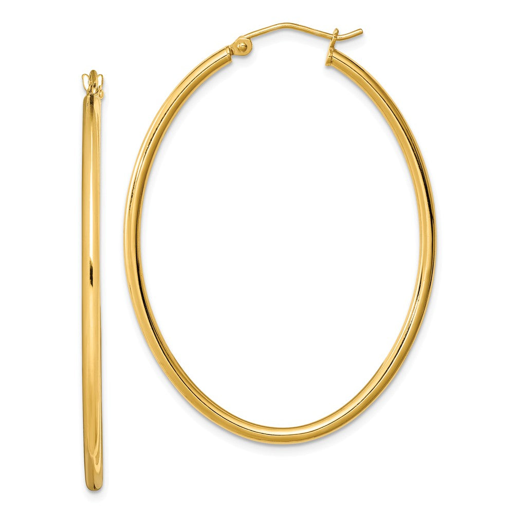 Quality Gold Sterling Silver Gold Plated Oval Hollow Hoop Earrings