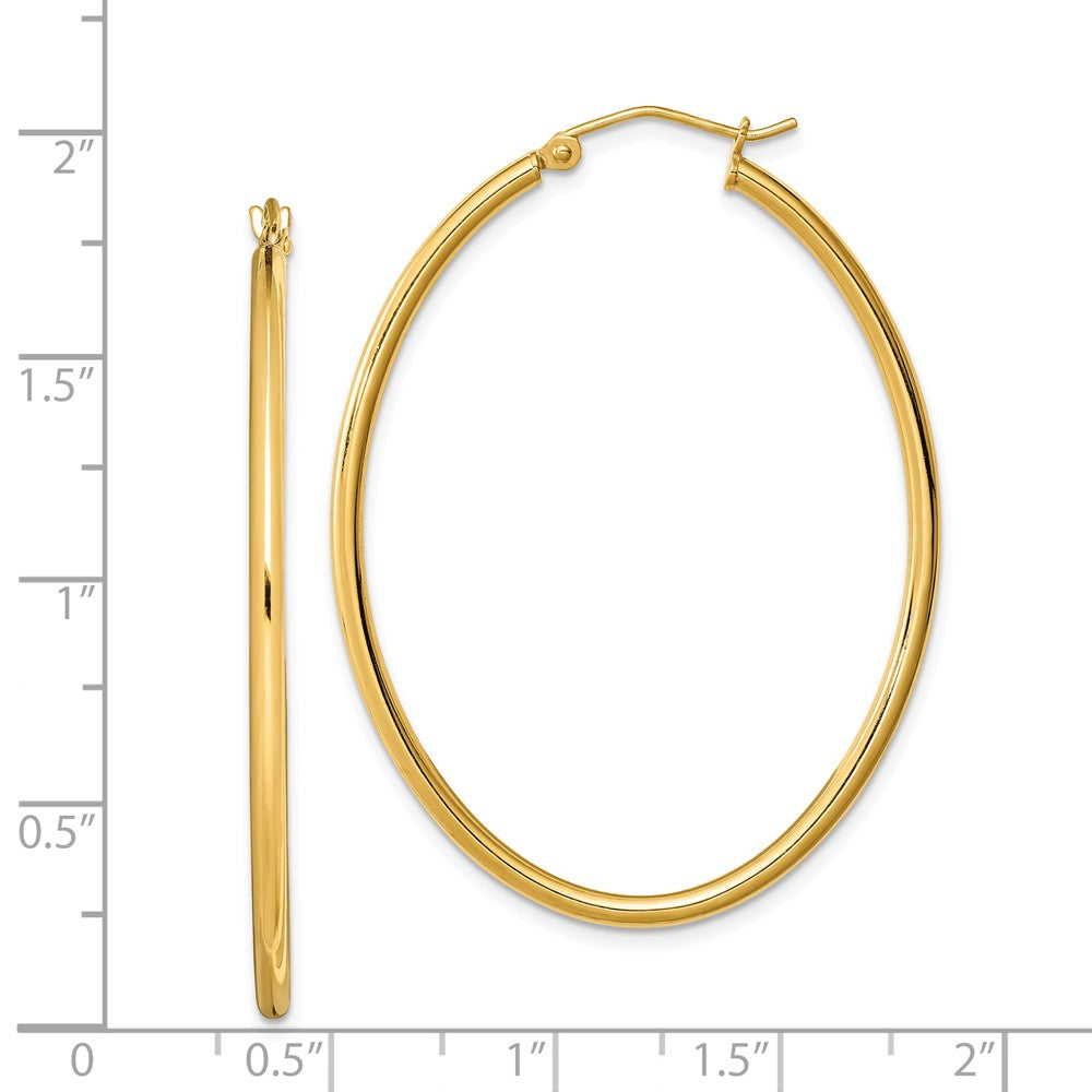 Quality Gold Sterling Silver Gold Plated Oval Hollow Hoop Earrings