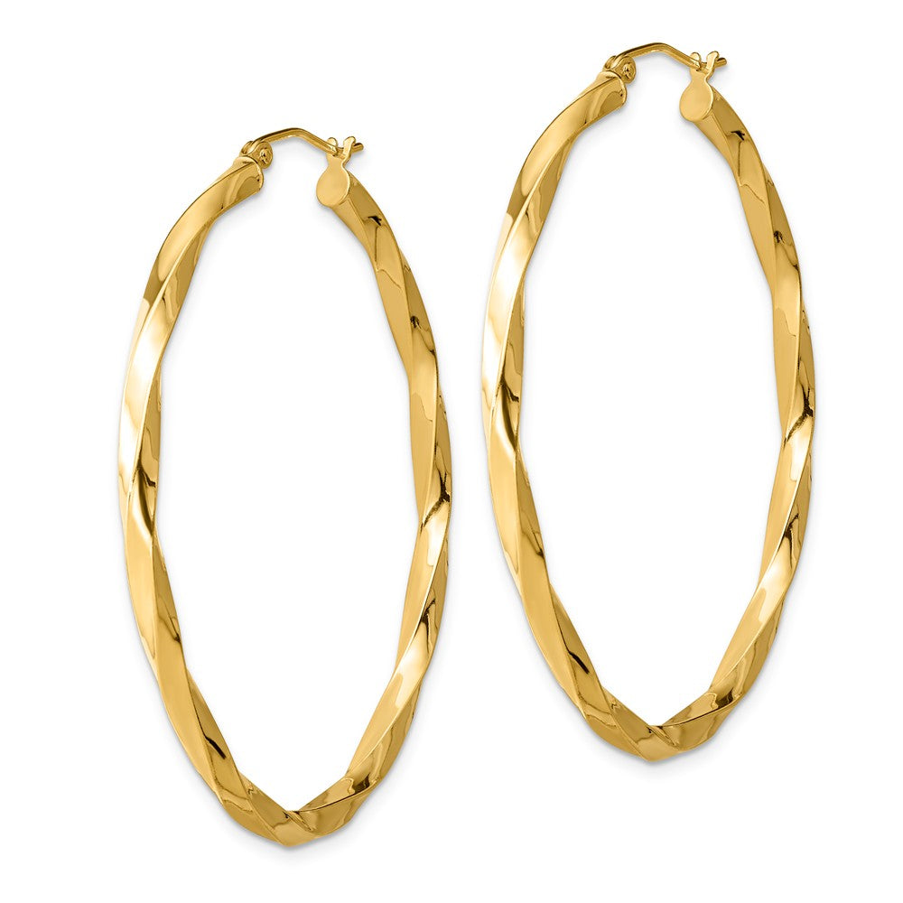 Quality Gold Sterling Silver Gold Plated Twisted Oval Hoop Earrings