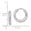 Quality Gold Sterling Silver Rhodium-plated Diamond Cut Hollow Hinged Hoop Earrings