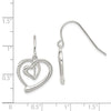 Quality Gold Sterling Silver Heart Dangle Earrings