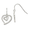 Quality Gold Sterling Silver Heart Dangle Earrings