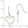 Quality Gold Sterling Silver Polished Heart Dangle Earrings