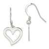 Quality Gold Sterling Silver Polished Heart Dangle Earrings