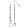 Quality Gold Sterling Silver Rhodium-plated Heart Dangle Shepherd Hook Earrings