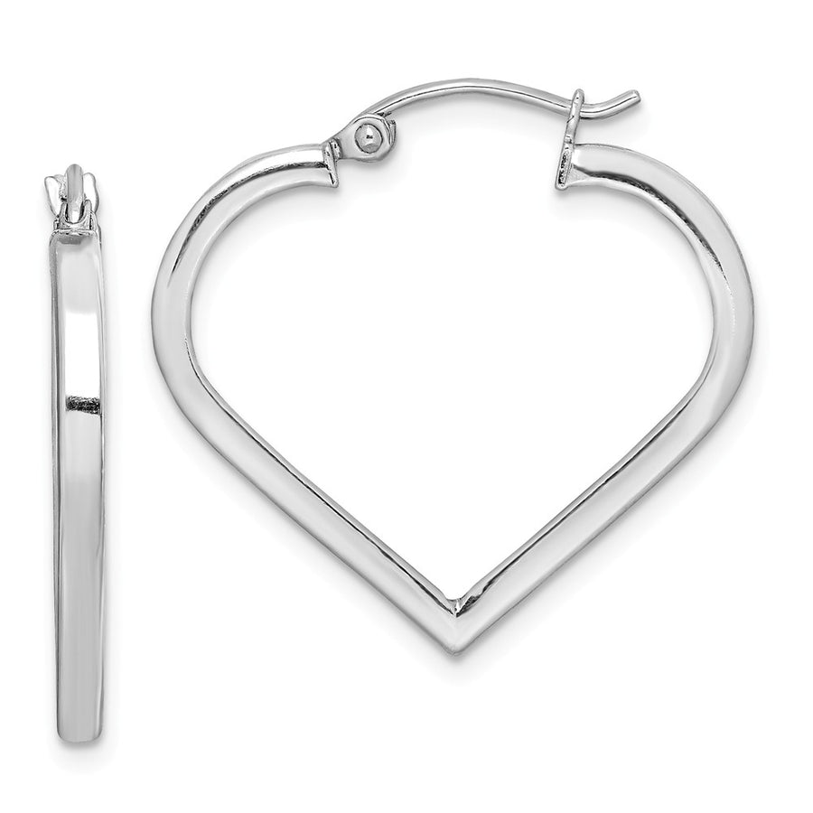 Quality Gold Sterling Silver Rhodium Plated Heart Hoop Earrings