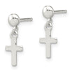 Quality Gold Sterling Silver Dangle Cross Earrings