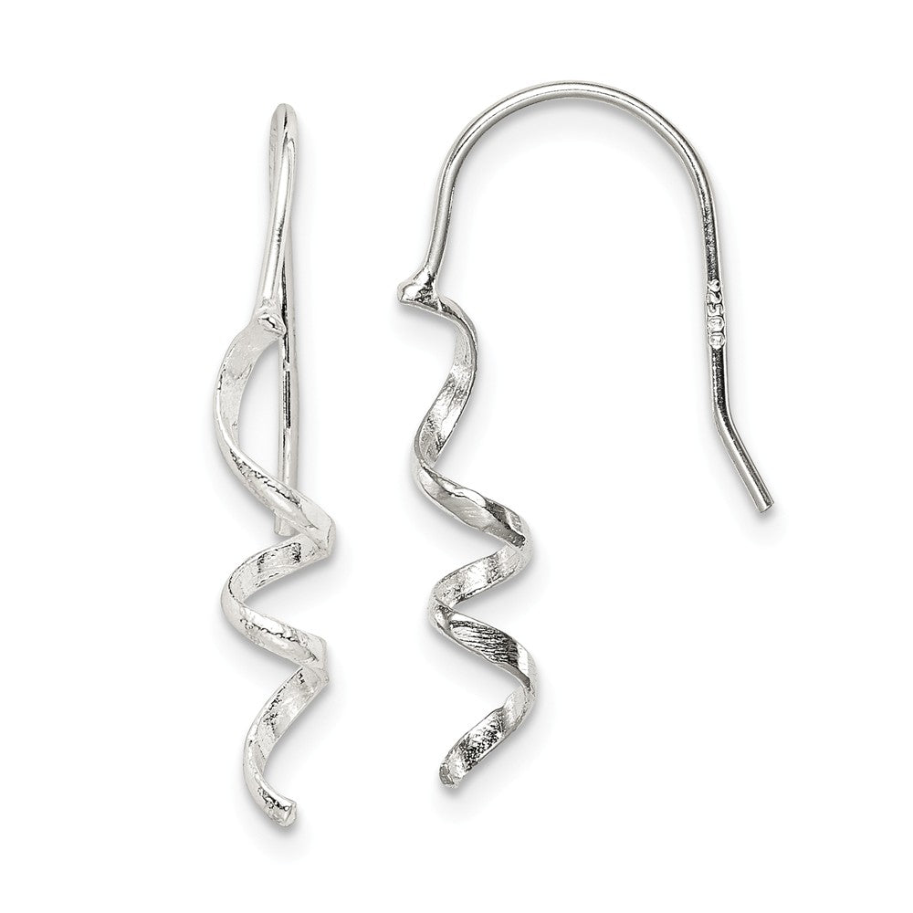 Quality Gold Sterling Silver Spiral Dangle Shepherd Hook Earrings