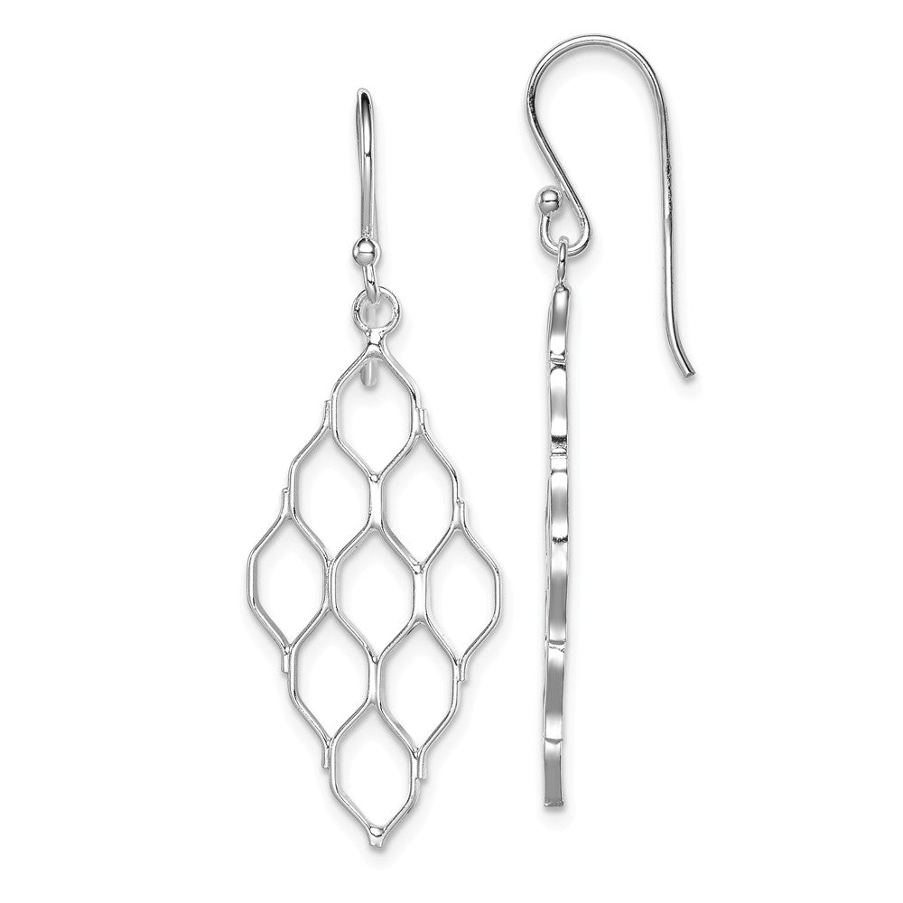 Quality Gold Sterling Silver Rhodium Plated Honeycomb Dangle Earrings